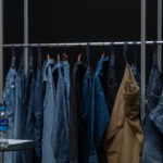 Clothing rack with shirts